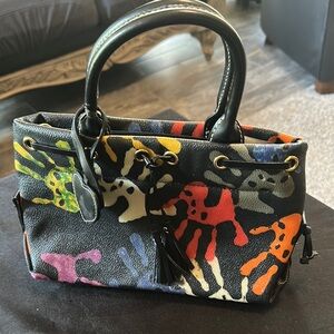 Colorful Handprint Patterned Women's Bag